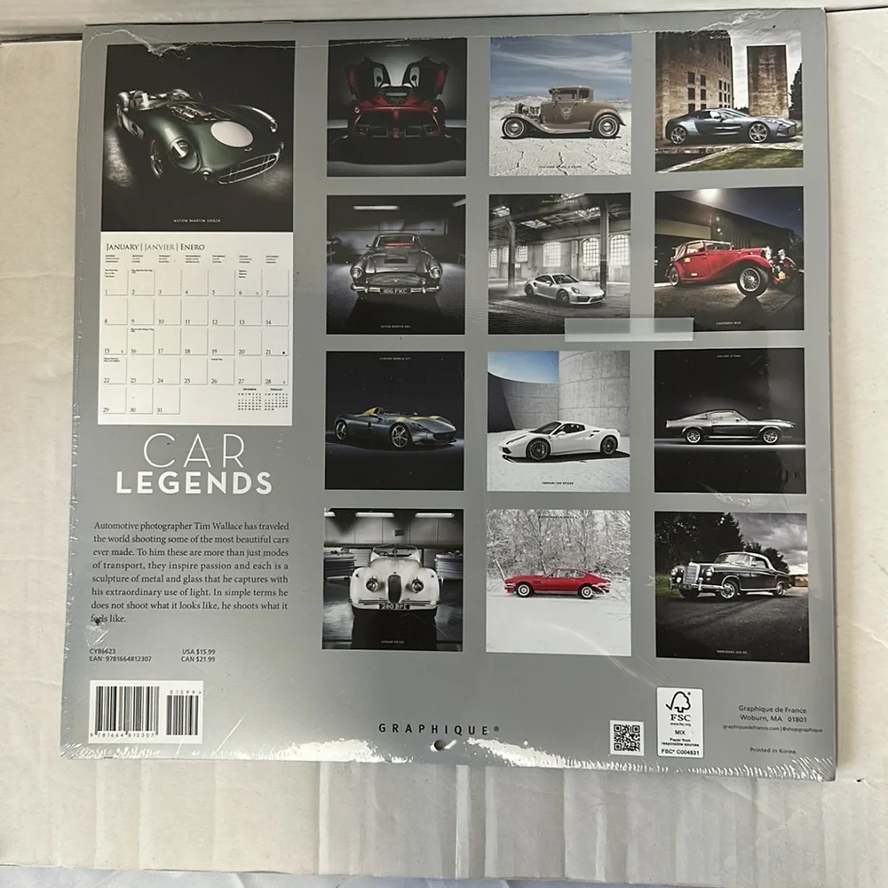 Car Legends 16 Month 2023 Calendar Sealed
